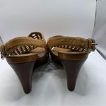 Ecco  Wedges Sandals Woven Brown Open Peep Toe size 41 Photo 4