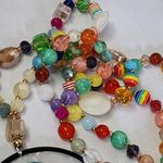 Unique Long Mixed Media Bead Evil Eye Necklace New Blue Photo 1