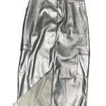 Soho Apparel Young Contemporary Silver Maxi skirt side pockets Junior L| NWT Photo 2