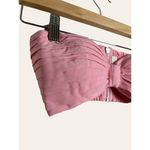 Ronny Kobo Pink Mayah Pleated Bandeau Strapless Smocked Crop Top Size Small Photo 6