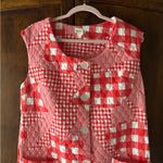 Vintage Red and White Gingham Quilted Maxi Dress Size L Photo 4