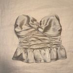 EXPRESS Satin Twist Front Peplum Tube Top Photo 3