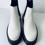 Dr. Martens 2976 Quad Platform Leather Chelsea Ankle Boots in White Photo 3