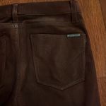 Hudson Jeans Hudson | Krista Leather Crop Skinny Bordeaux Wax Suede Pants 24 Burgundy Maroon Photo 5