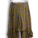 Boohoo Lime Green Paisley Print Culotte Pants Photo 3