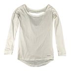 Handful Womens XS White‎ Long Sleeve Athletic Workout Pullover Top Burnout Light White Photo 0