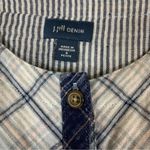 J‎ Jill Denim Plaid Button Front Shirt Small Petite Blue White Long Sleeve Size undefined Photo 2