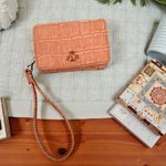 Tommy Bahama  Peach Leather Wristlet Wallet Photo 1