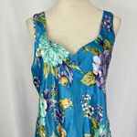 Vintage Expressions Floral Chemise Nightgown‎ Blue Purple Flowers Lingerie Large Photo 1