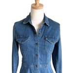 Free People Dynomite Denim Mini Short Dress Medium Wash Blue Sz S NWT Photo 2