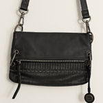 The Sak Black Leather Foldover Crossbody Bag Photo 0