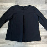 Lands' End  Black Front Pleat 3/4 Sleeve Knit Top S1 Photo 0