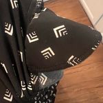 Ralph Lauren Lauren Dress Empire Waist V Neck Size 12 Black White Geo Print Midi Photo 8