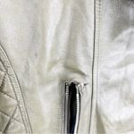 Samantha Sipos Faux Fur Biker Leather Jacket Green Pink Size Small S Photo 5