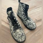Dr. Martens Doc Martens Hackney Black Grey Rose & Skull Print Canvas Boot Sneakers 7 Woman’s Photo 2