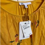 DR2 by Daniel Rainn Yellow Coquette Floral Dress Tie Photo 3