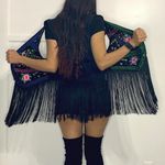 Punch vintage floral embroidered vest with fringe Multi Size M Photo 0