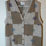 Christopher & Banks Vintage 2003 Hand-Embroidered Sweater Vest Size Medium Photo 0