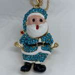 NEW blue Christmas Santa Claus pendant necklace Photo 4