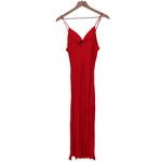 Olivaceous Red Midi Slip Dress V Neck Spaghetti Strap Viscose Rayon Size L Photo 7