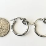 Classic hoop Minimalist knot hoops earrings small hoops earrings silver hoop earrings Photo 2