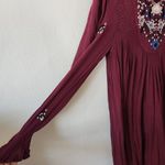 Free People  Womens Mohave Embroidered Maroon Red Mini Dress Boho Size Small Photo 5