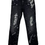 ZARA The Bleached Mid Rise Slim Straight Leg Denim Jean 6 Black White #3924 Photo 13