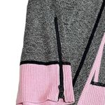 Talbots T by Mixed Texture Marled Cardigan Women's S Pink/Black/Grey Long Cozy Photo 7