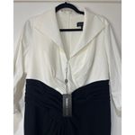 Tadashi Shoji Vanguard Collared Contrast Gown Ivory Black 12 NWT Sophisticated Photo 3