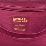 Michael Kors New! Logo Aviator Sunglasses Print Cotton T-Shirt (Sz S) Dark Ruby Photo 4