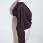 Cider  Brown Cropped Fitted Hoodie Size Medium Brown Wrap Style Hoodie Photo 2