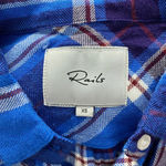 Rails Britt Plaid Cap-Sleeve Shirt in Santorini Royal Blue Size US XS Photo 8