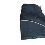 Eileen Fisher Black Suede Wedge Boots Size 10 | Shearling Lined Lace-Up Platform Photo 3