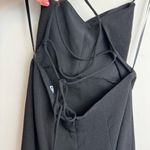 ZARA NWT Midi Corset Dress Sz Small Black Open Lace Up Back Side Slit Photo 12