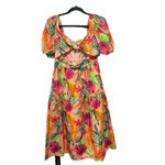 SheIn NWT  Vacay Multicolored Floral Cut Out Puff Sleeves Maxi Dress S/US 4/EU 36 Photo 1