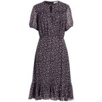 Altuzarra  Floral Print Ruffle Hem Dress Purple Gold Silk Crepe Sz FR 42 US‎ 10 Photo 4