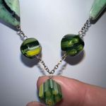 Vintage Glass and Stone Y Necklace Photo 6