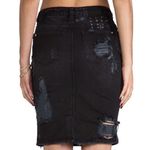 Ksubi  Hi & Wasted Skirt Black Wash Posh Blasted Womens Pencil Mini Skirt Size 25 Photo 2