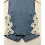 Ramy Brook  Ellis Lace Panel Denim Vest Blue Cotton Size 4 NWT Boho Waistcoat Photo 11