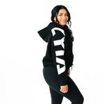 Zyia  Cropped Logo Drawstring Hoodie in Black Women’s size 2XL‎ Photo 1