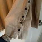 Lands' End  Canvas Knit Long Sleeve Sweatshirt Tunic  Brown Tan, Side Buttons Photo 3