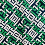 Lands' End sleeveless geometric kelly green white faux wrap stretchy dress SMALL Photo 3