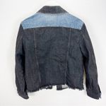 Rebecca Taylor NWT NEW  BLACK/INDIGO Colorblock Denim Jacket Size Medium M Photo 6