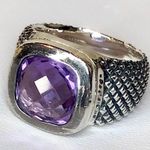 MICHAEL DAWKINS Starry Night Faceted Purple Amethyst Sterling Silver Ring Sz 9 Photo 8