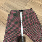Urban Outfitters Plaid Stretch Crop Kick Flare Pants red black Sz 0 Photo 7