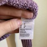 American Eagle  Purple Ribbed Henley Cropped Long Dolman Sleeve Sweater Photo 2