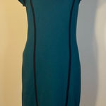 Mossimo Forest Green Cap Sleeve Sheath Dress with Black Trim Zip Back XS Photo 0