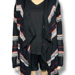 Pink Rose  Womens Knit Cardigan Sweater Open Drape Front Striped Lightweight Med Photo 0