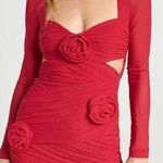 Bardot NWT Pippa Mesh Ruched Bodycon Mini Dress Fire Red Women's Size L / US 8 Photo 0