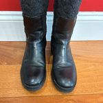 Tory Burch  Black Two Tone Mixed Media Leather Riding Boots Equestrian size 5.5 M Photo 2